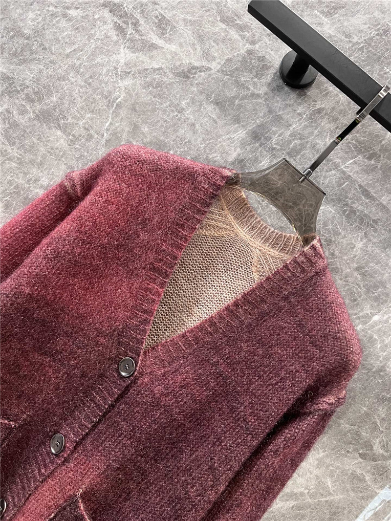 Acne Studios Burgundy Sprayed Cardigan