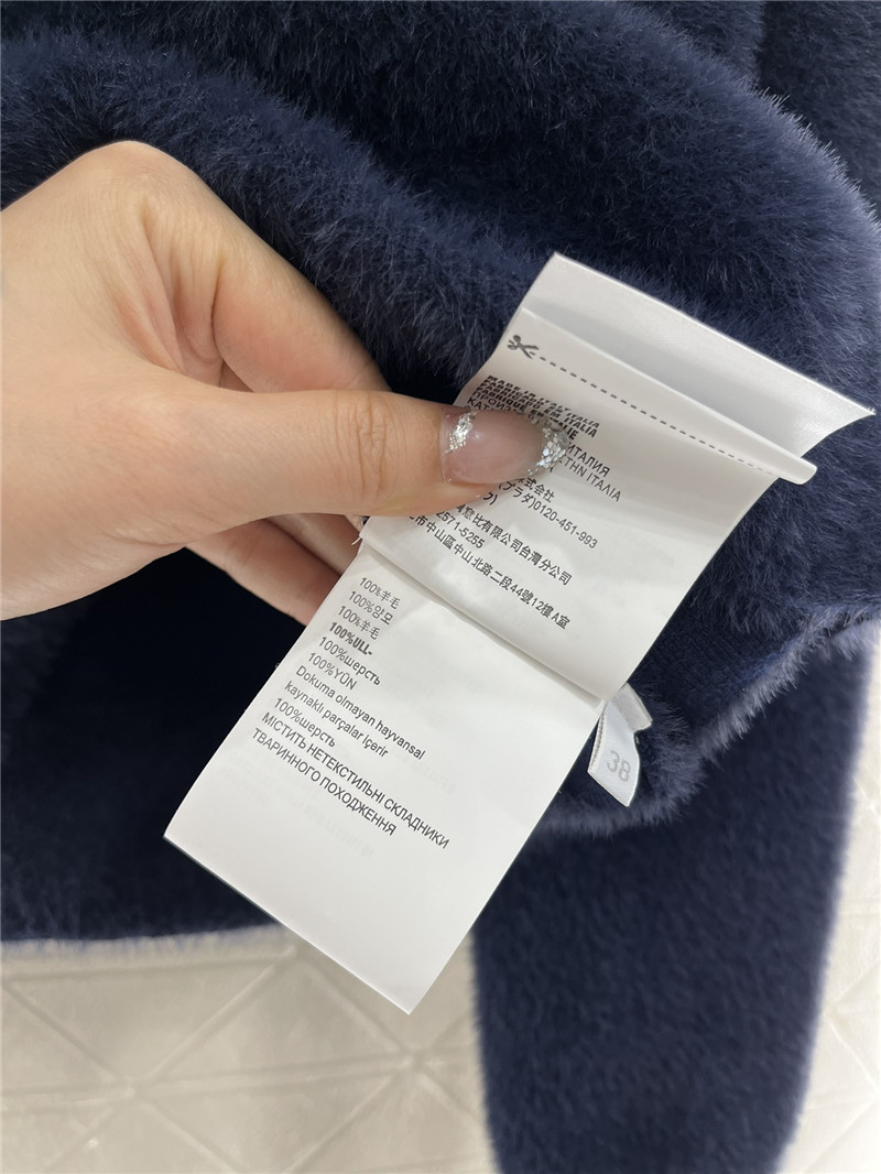 Miu Miu Navy Logo-Embroidered Wool Sweater