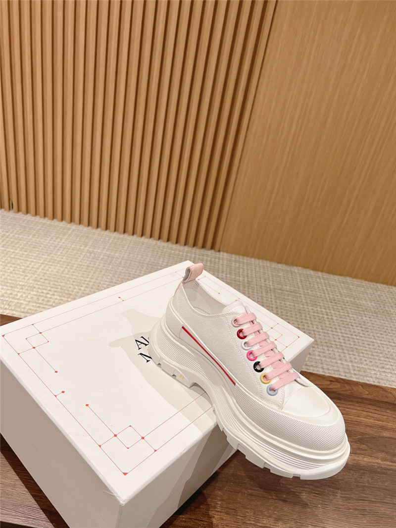 a1exa*der Mcqv*en pink tread slick lace-up sneakers