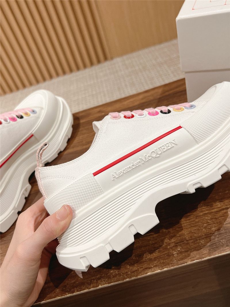 a1exa*der Mcqv*en pink tread slick lace-up sneakers