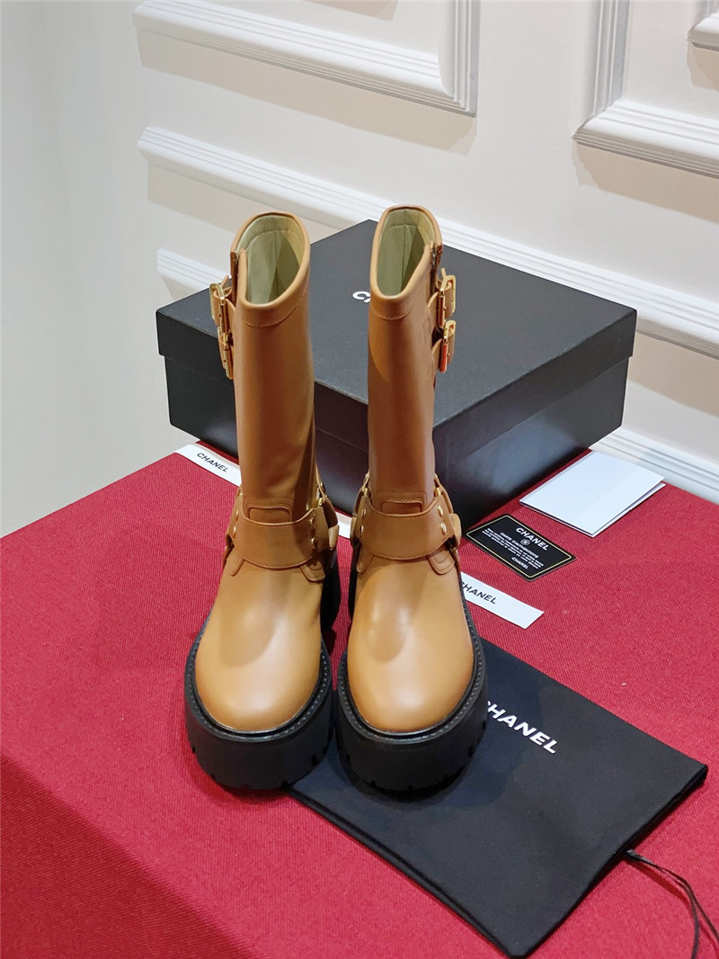 Ce1i*e bulky 45 mid biker boots in brown