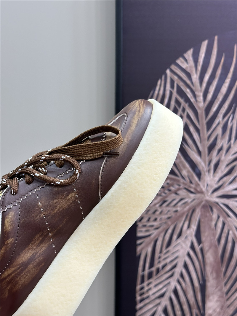 Miu Miu Bleached Leather White Low Top Sneakers