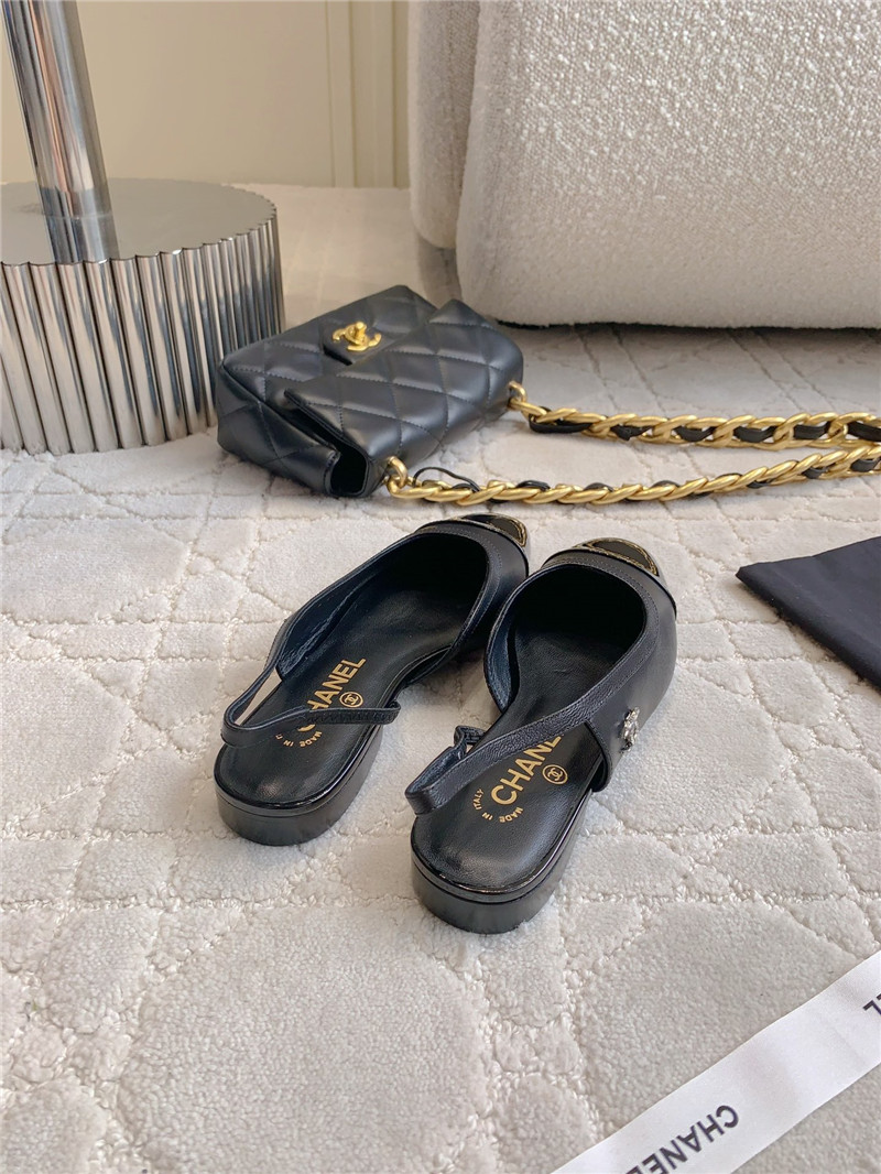 Ch**el pumps & slingbacks in black goatskin