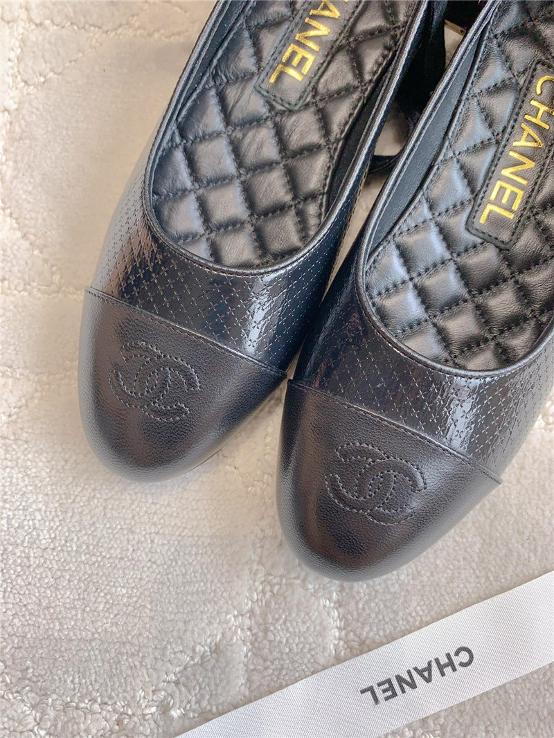 Ch**el mary janes black anklet flats