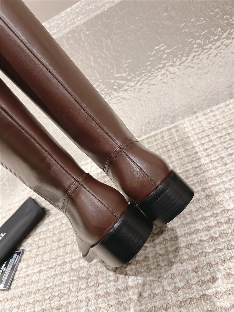 Ch**el brown calfskin rider keen high boots