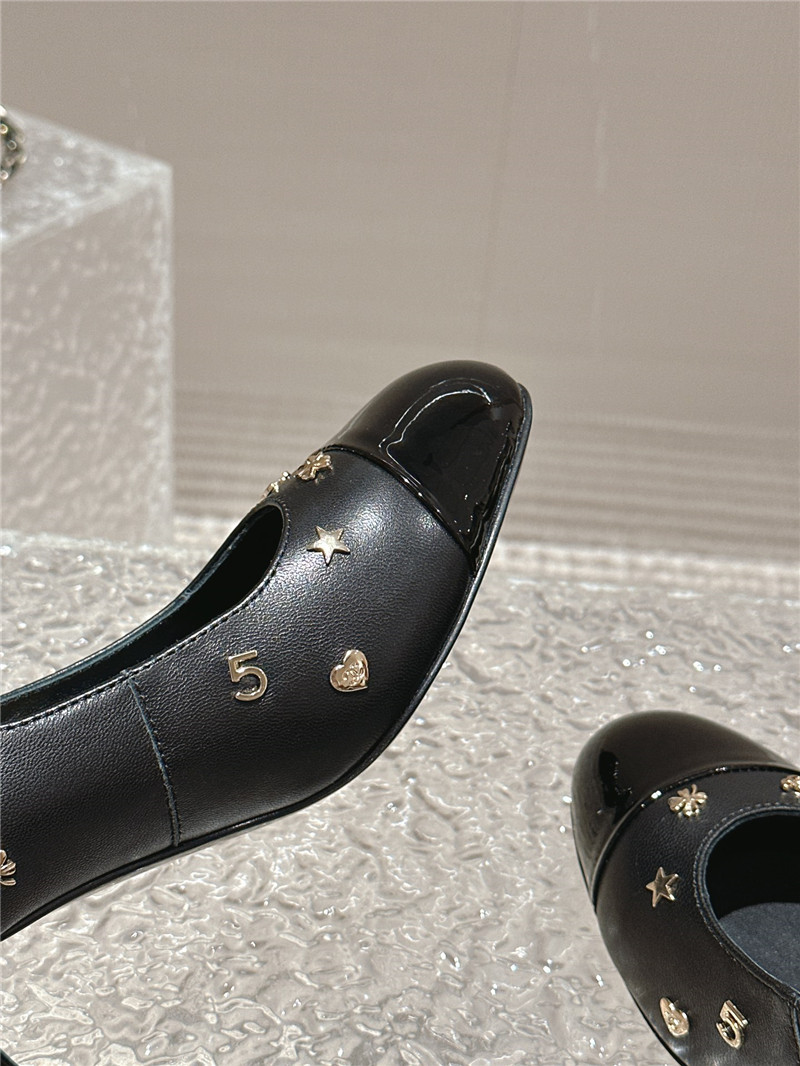 Ch**el embellished mary janes pumps in black leather