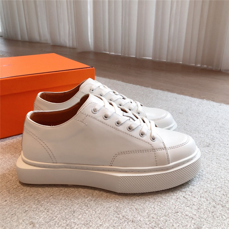 H**me5 white leather lace-up sneakers
