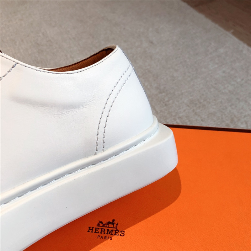 H**me5 white leather lace-up sneakers