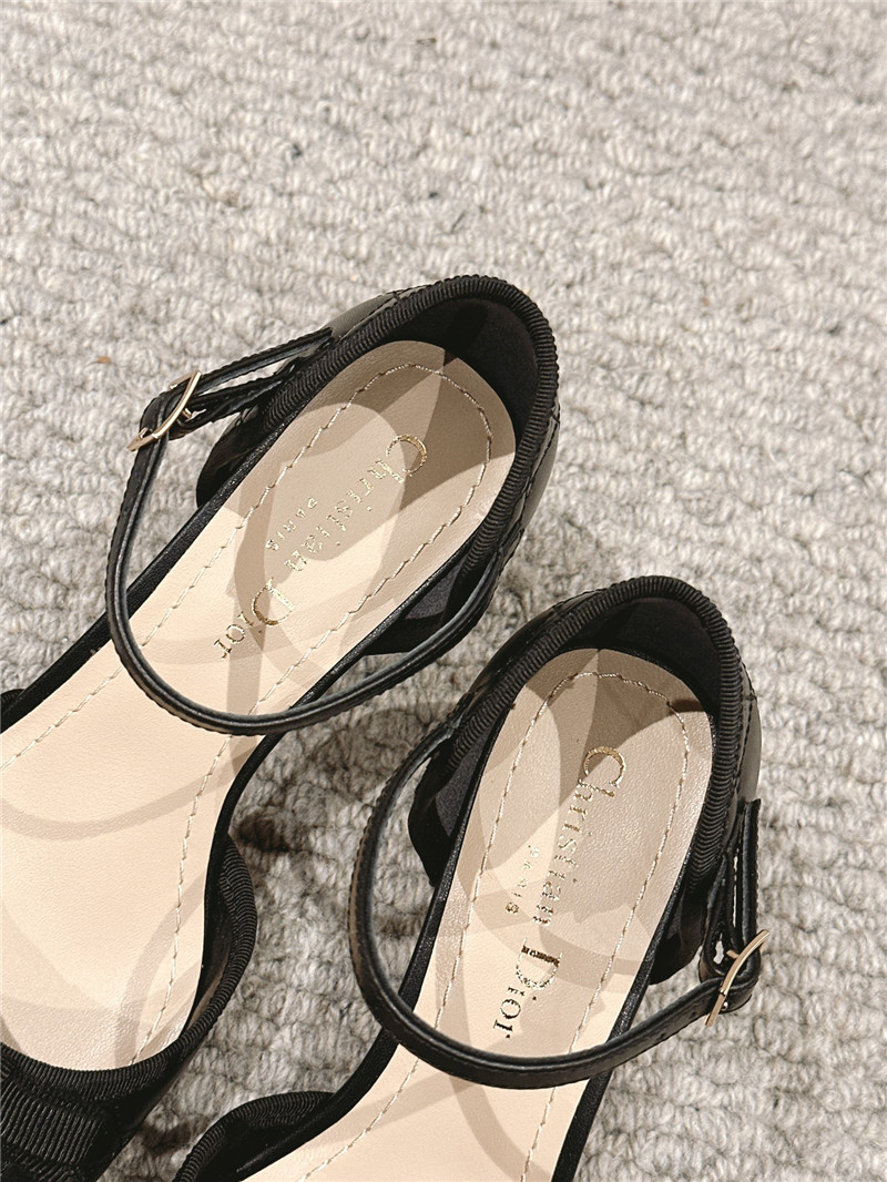 D10r ballet pumps black quilted cannage calfskin