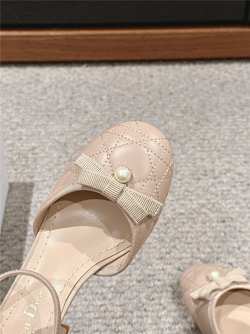 D10r nude ballet pumps quilted cannage calfskin