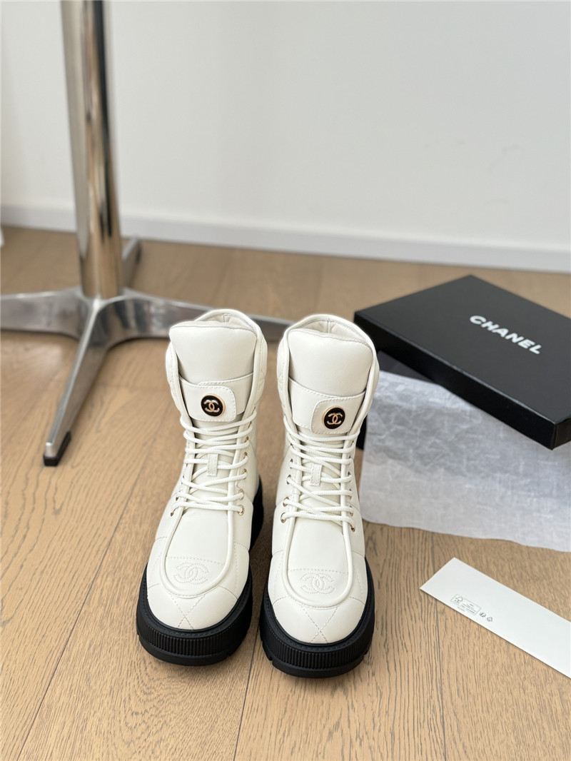 Ch**el white oil-wax leather boots
