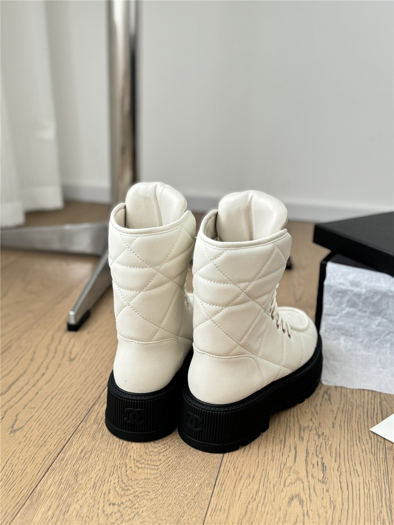 Ch**el white oil-wax leather boots