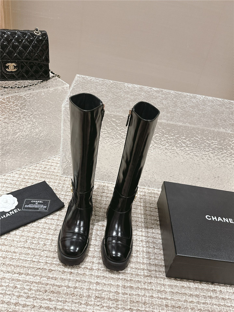 Ch**el oil wax leather knee-high boots