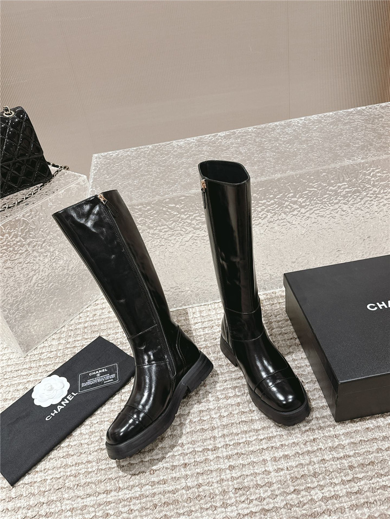 Ch**el oil wax leather knee-high boots