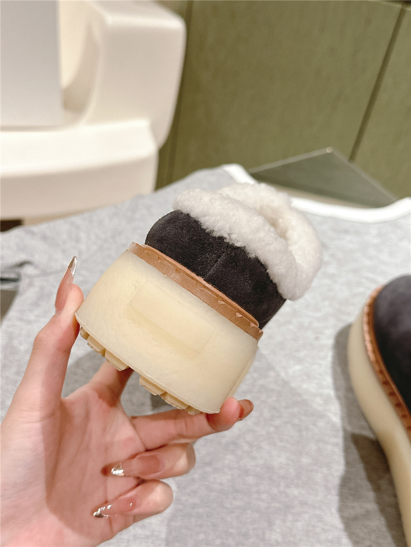 Pra*a platform shearling purple suede slippers