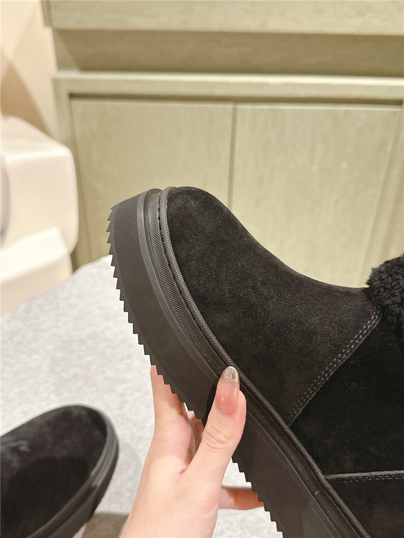 Ch**el black suede shearling ankle boots