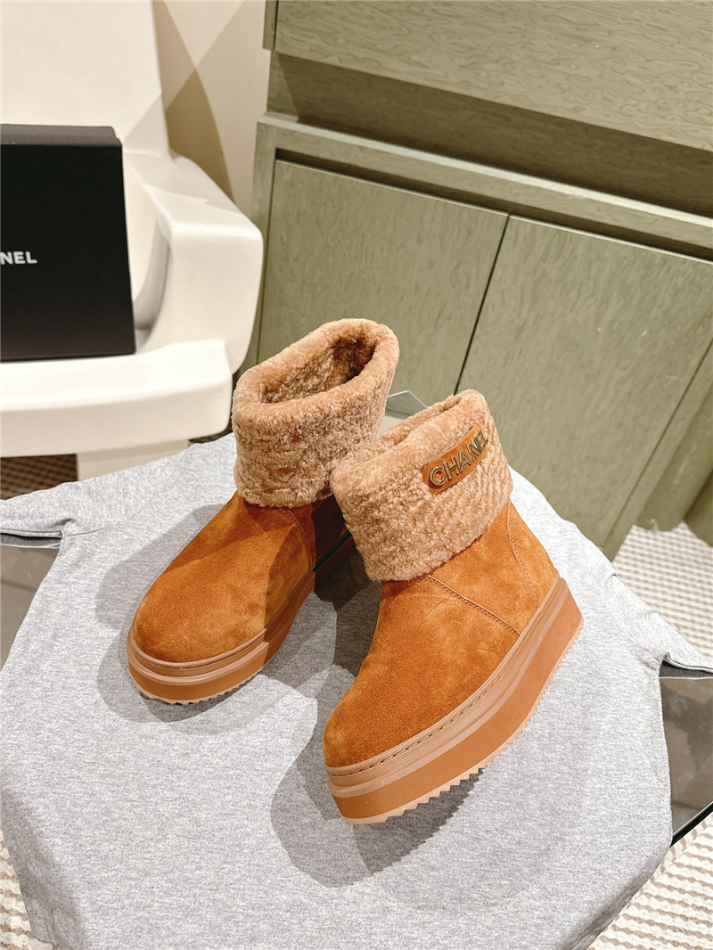 Ch**el suede shearling ankle boots