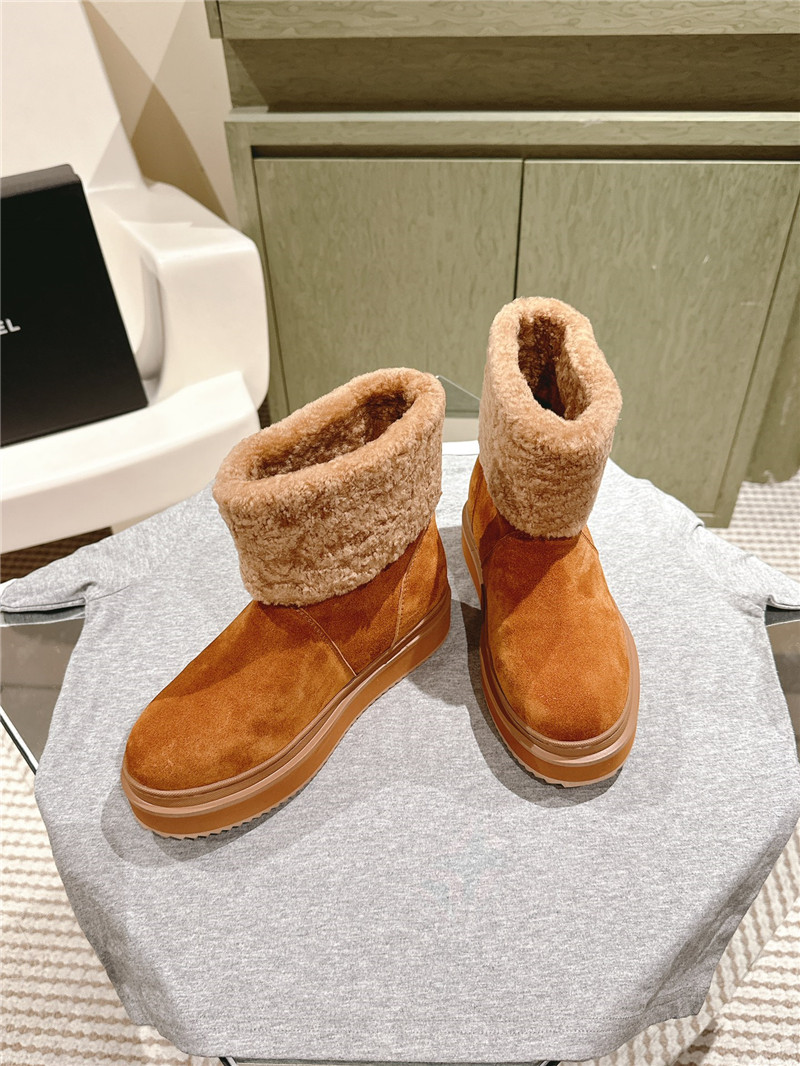 Ch**el suede shearling ankle boots
