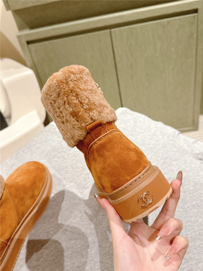 Ch**el suede shearling ankle boots