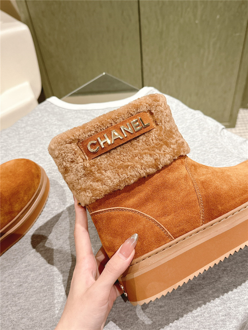 Ch**el suede shearling ankle boots