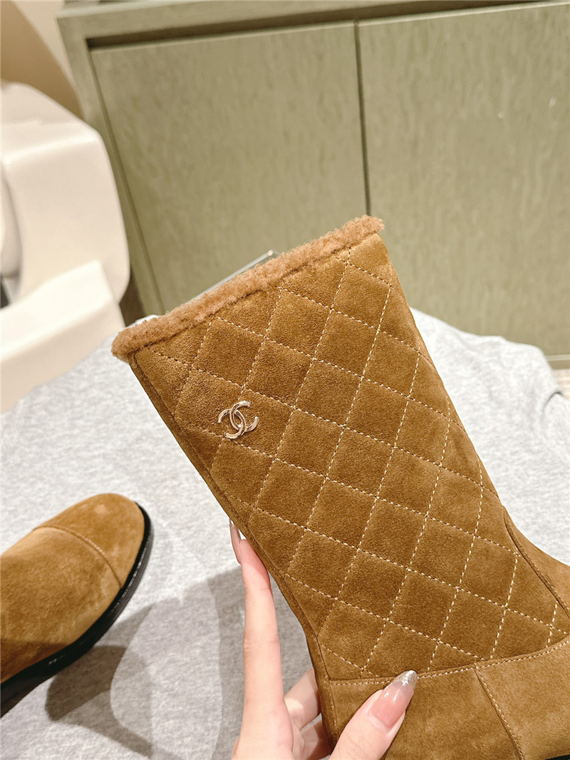 Ch**el suede mid shearling boot