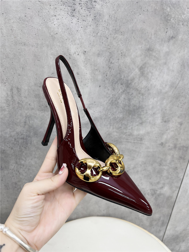 Gvc*1 horsebit slingbacks in burgundy gg leather