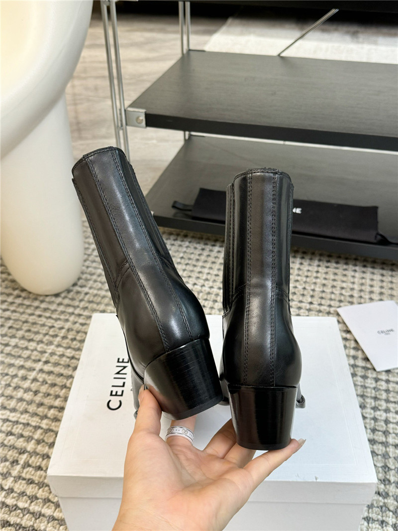 Ce1i*e metallic pointed toe leather ankle boots