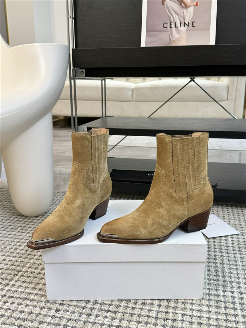 Ce1i*e beige suede chelsea boots for women