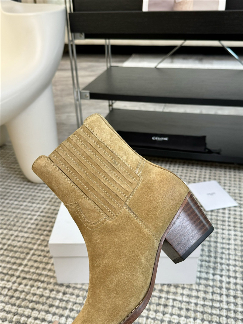 Ce1i*e beige suede chelsea boots for women