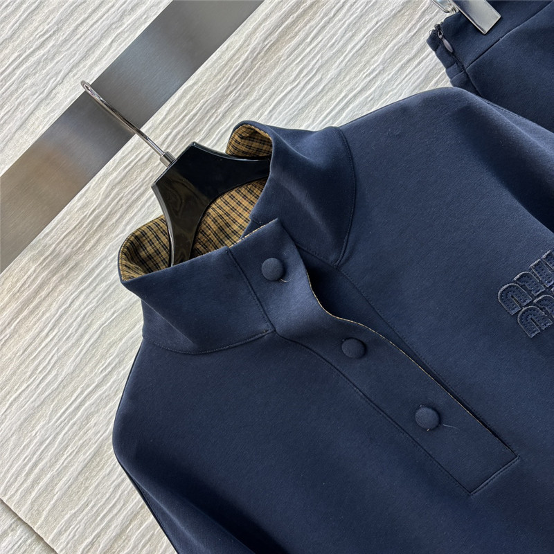 M1um1u fake two-piece sweatshirt + skirt set