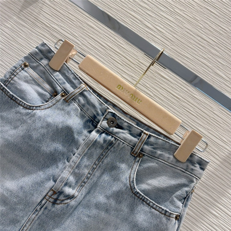 M1um1u denim short skirt