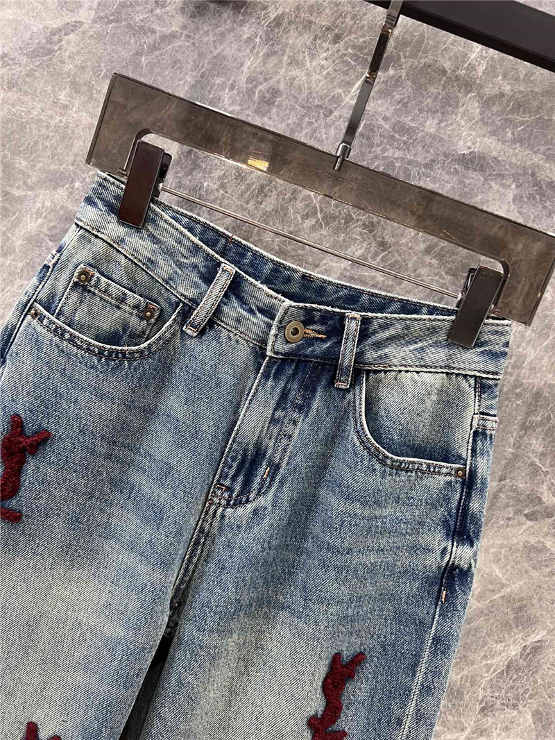Y51 washed denim trousers