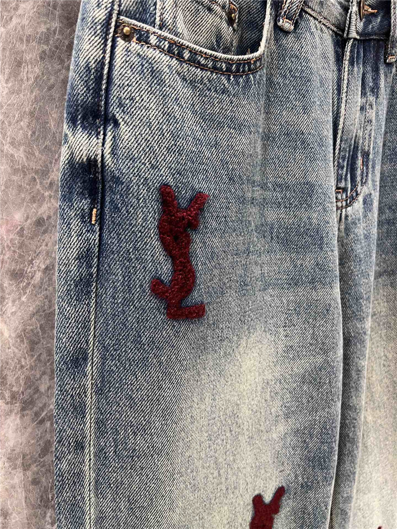 Y51 washed denim trousers