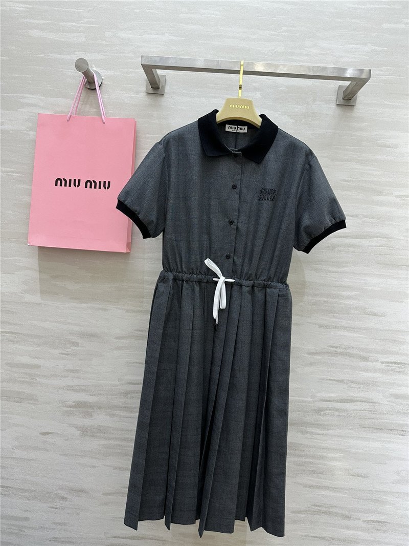 M1um1u plaid pleated dress