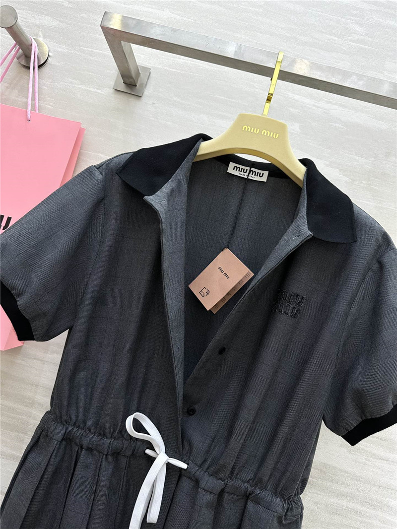 M1um1u plaid pleated dress