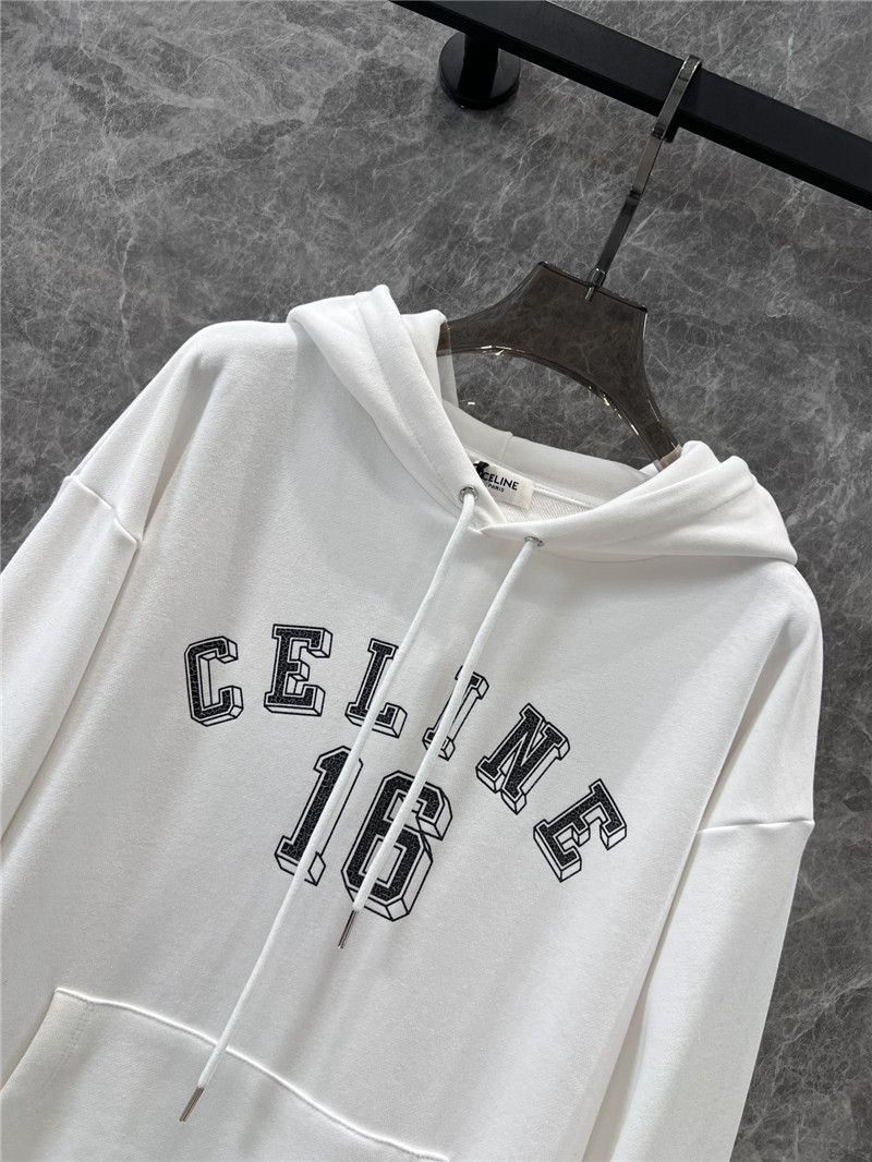 Ce1i*e loose cotton fleece hoodie in white