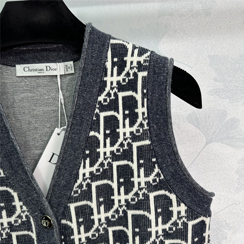 D10r oblique v-neck vest cardigan denim blue