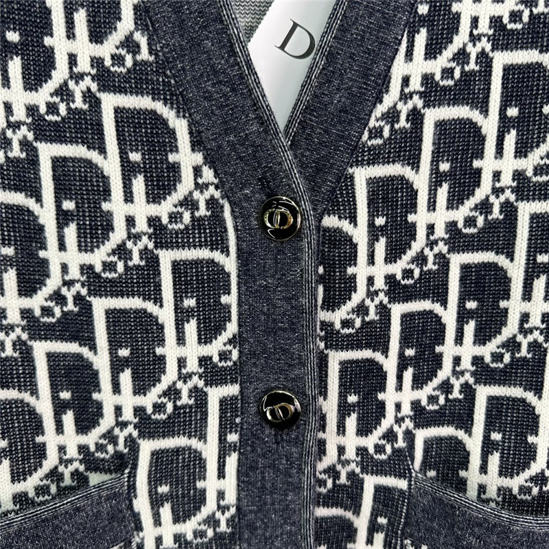 D10r oblique v-neck vest cardigan denim blue