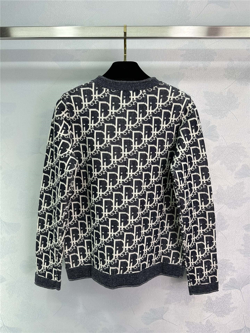 D10r oblique crewneck cardigan denim blue