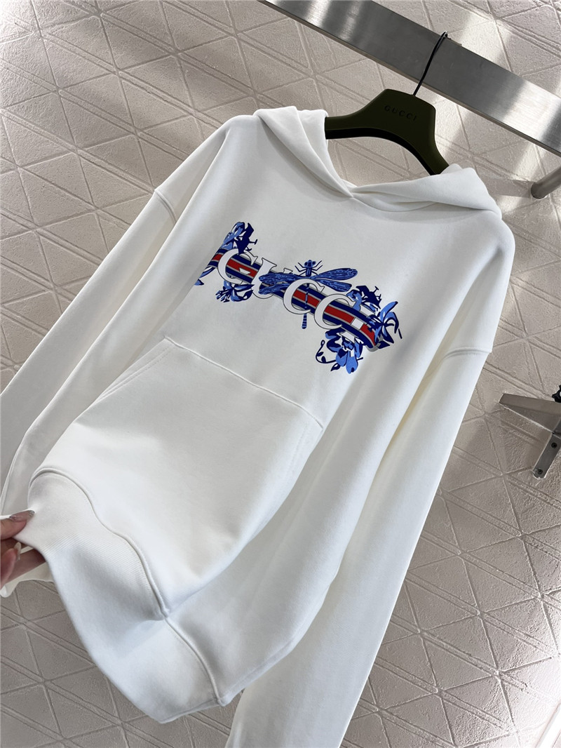 Gvc*1 cotton hooded sweatshirt white