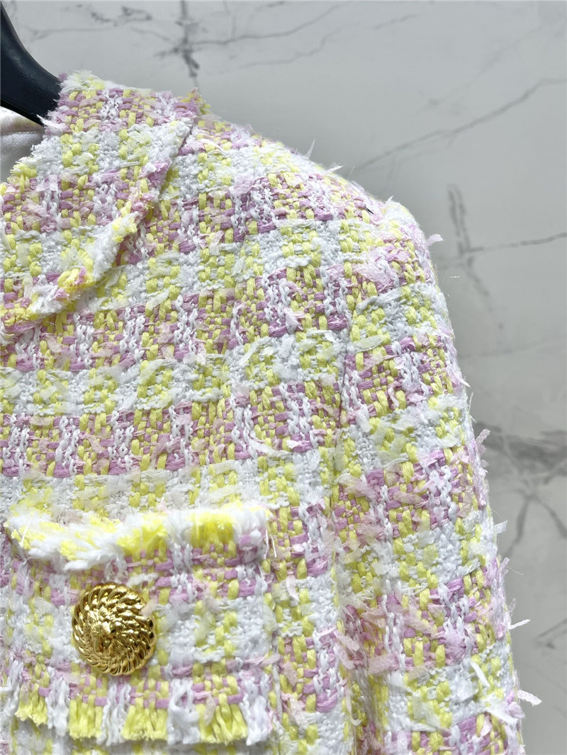 Balmain fringed gold-button tweed jacket