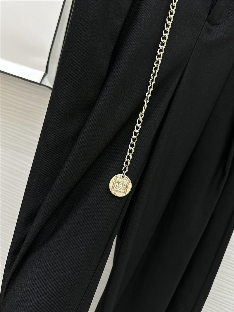 Ch**el straight leg wide hem trousers