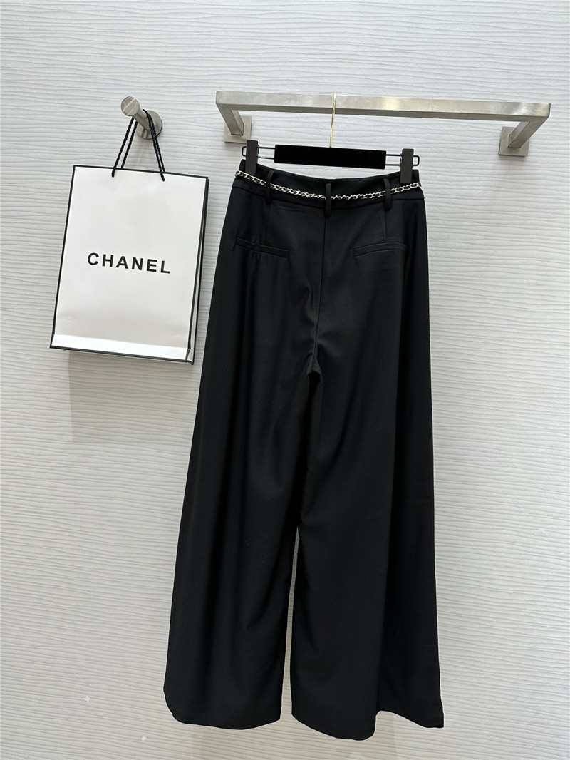 Ch**el straight leg wide hem trousers