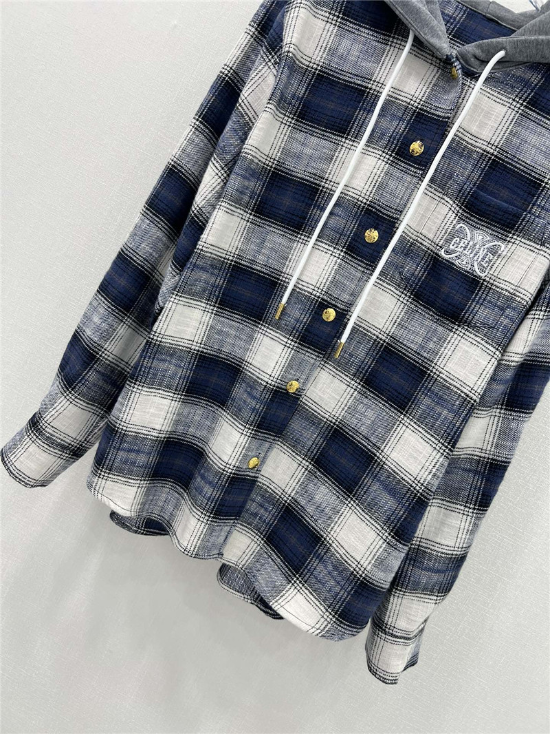 Ce1i*e hooded plaid shirt
