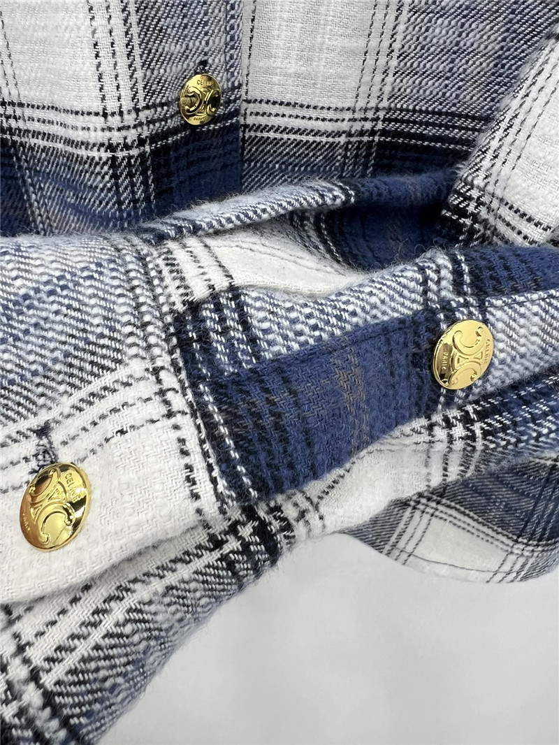 Ce1i*e hooded plaid shirt