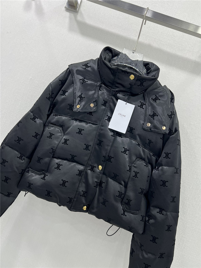 Ce1i*e flocked satin down jacket