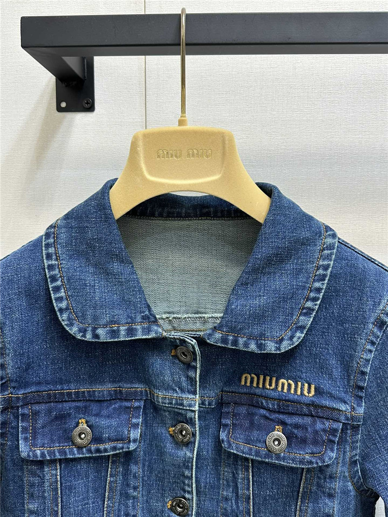 M1um1u pocket denim jacket