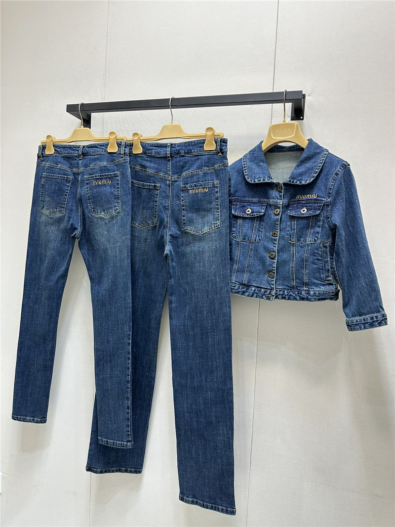 M1um1u pocket denim jacket