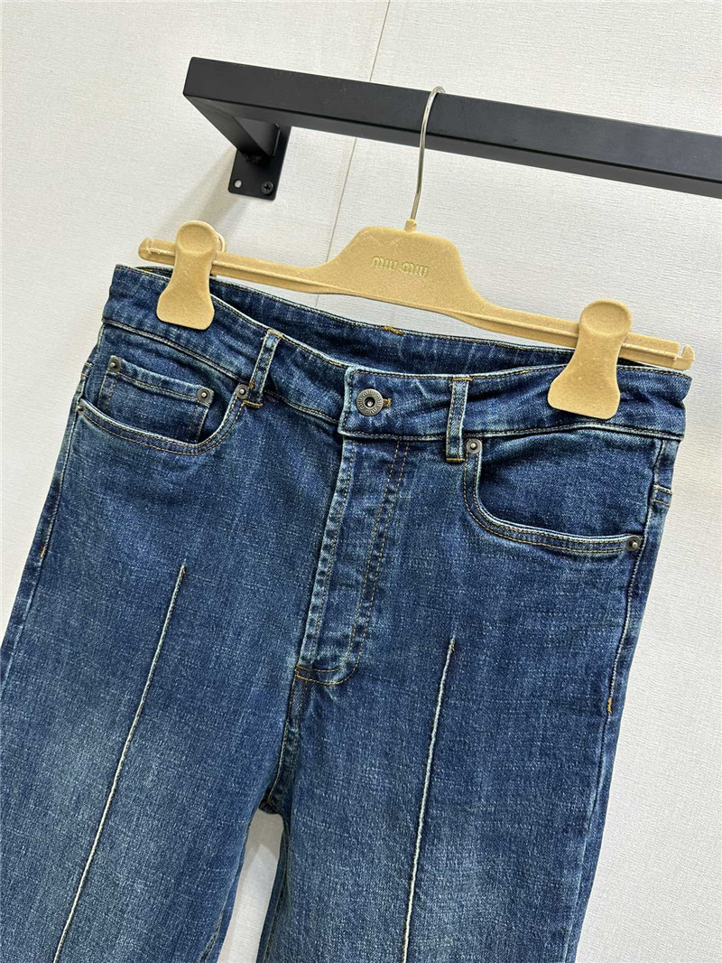 Miu Miu Blue High-Rise Wide Leg Jeans