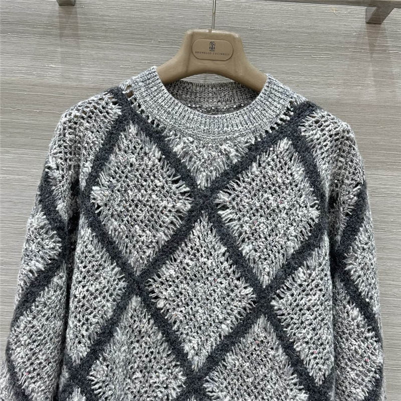 bc crochet D1am0nd sweater grey